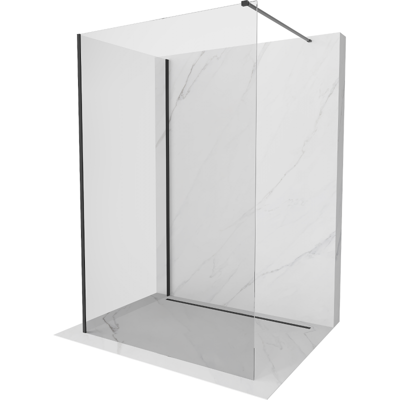 Mexen Kioto panou de duș Walk-in 130 x 105 cm, transparent, negru - 800-130-212-70-00-105