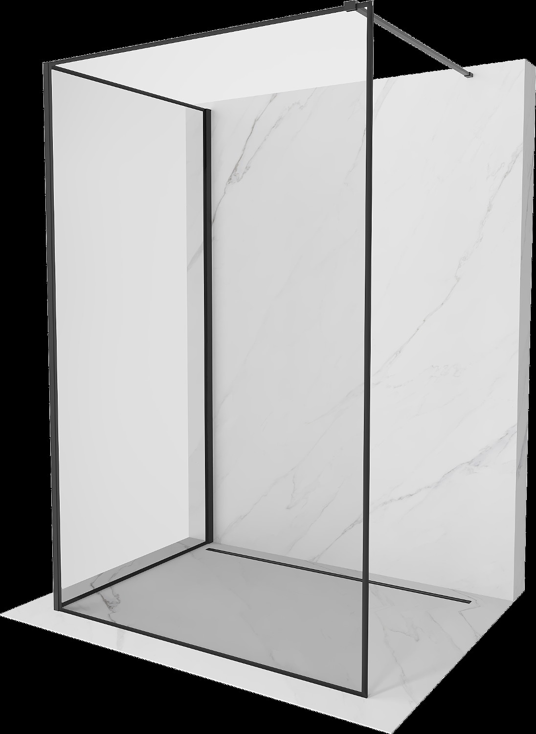 Mexen Kioto perete de duş Walk-in 120 x 80 cm, model negru, negru - 800-120-212-70-70-080