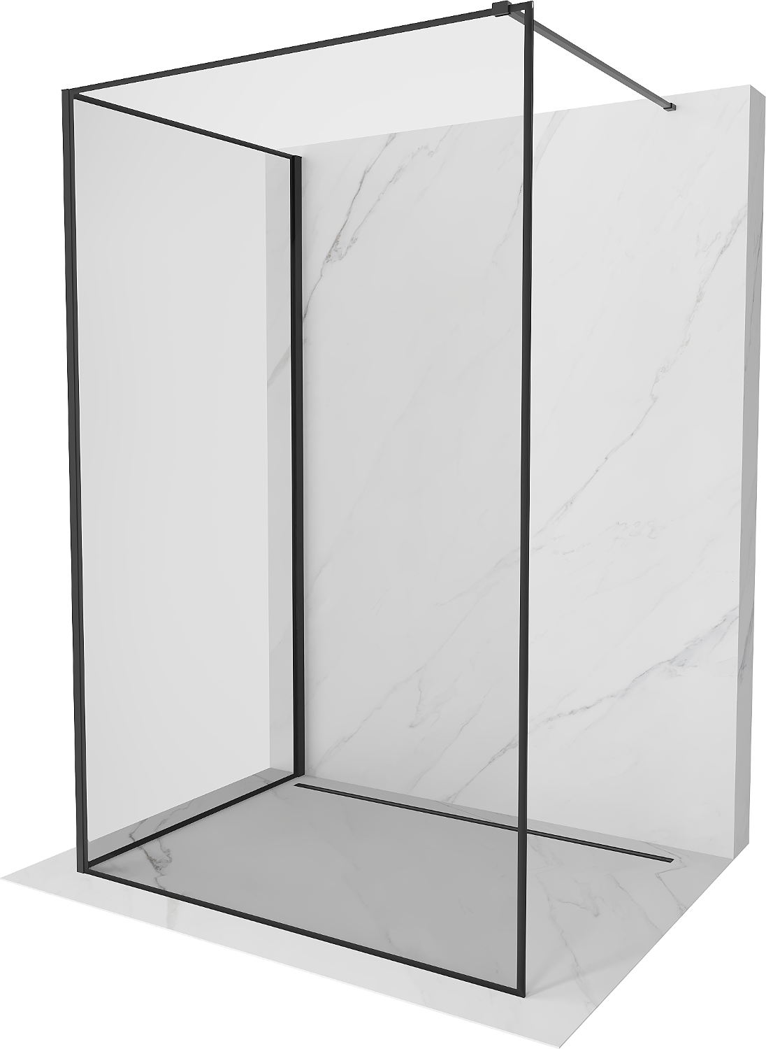 Mexen Kioto perete Walk-in 120 x 100 cm, model negru, negru - 800-120-212-70-70-100