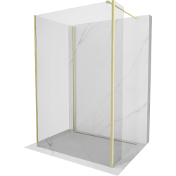 Mexen Kioto paravan prysznicowy Walk-in 110 x 105 x 40 cm, transparent, cu finisaj aurit - 800-110-105-221-55-00-040