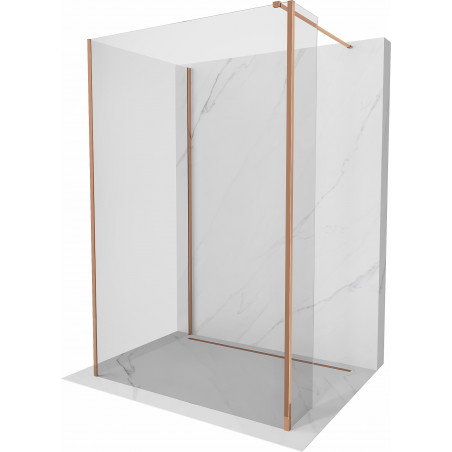 Mexen Kioto perete de duș Walk-in 140 x 70 x 30 cm, transparent, aur roz - 800-140-070-221-60-00-030