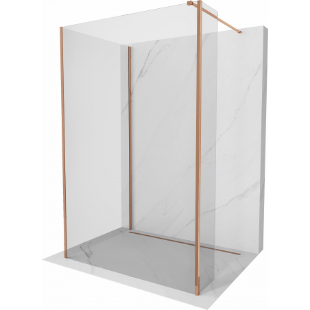 Mexen Kioto perete de duș Walk-in 135 x 70 x 30 cm, transparent, aur roz - 800-135-070-221-60-00-030