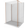 Mexen Kioto perete de duș Walk-in 135 x 70 x 30 cm, transparent, aur roz - 800-135-070-221-60-00-030