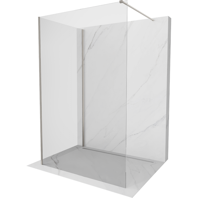 Mexen Kioto perete walk-in 125 x 100 cm, transparent, nichel periat - 800-125-212-97-00-100