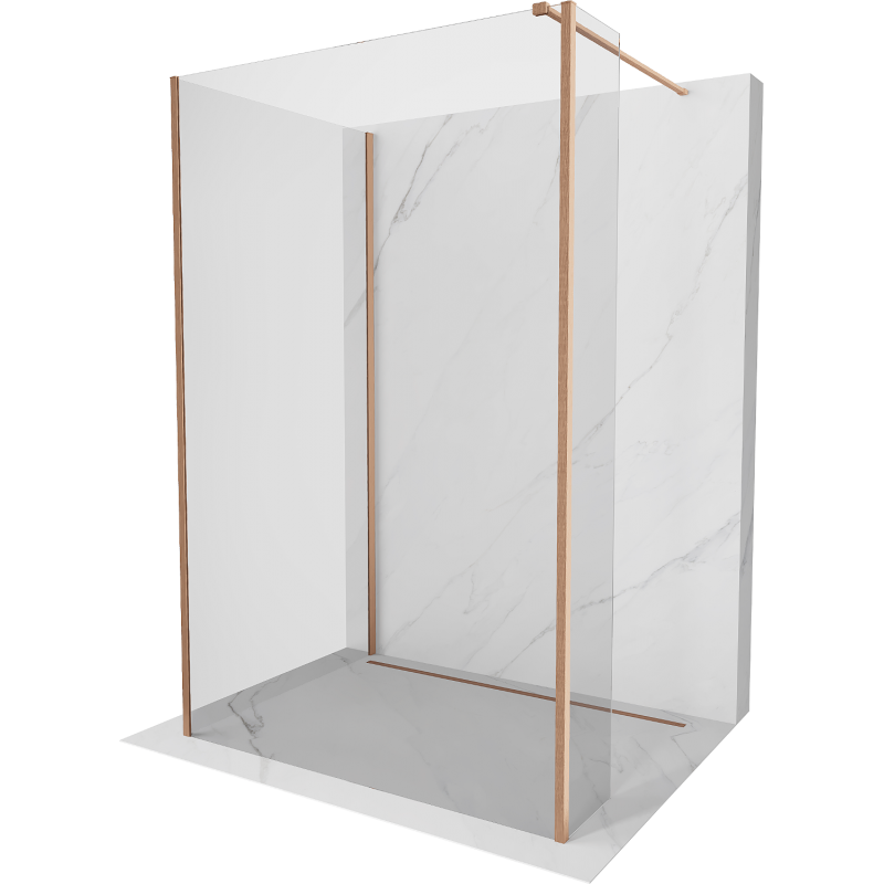 Mexen Kioto panou de duș Walk-in 130 x 85 x 30 cm, transparent, cupru periat - 800-130-085-221-65-00-030