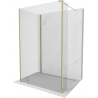 Mexen Kioto perete de dus Walk-in 100 x 70 x 30 cm, transparent, aurie - 800-100-070-221-50-00-030