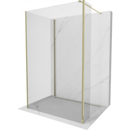 Mexen Kioto perete de duș Walk-in 140 x 70 x 30 cm, transparent, aurie - 800-140-070-221-50-00-030