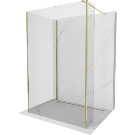 Mexen Kioto perete duș Walk-in 130 x 80 x 30 cm, transparent, aurie - 800-130-080-221-50-00-030