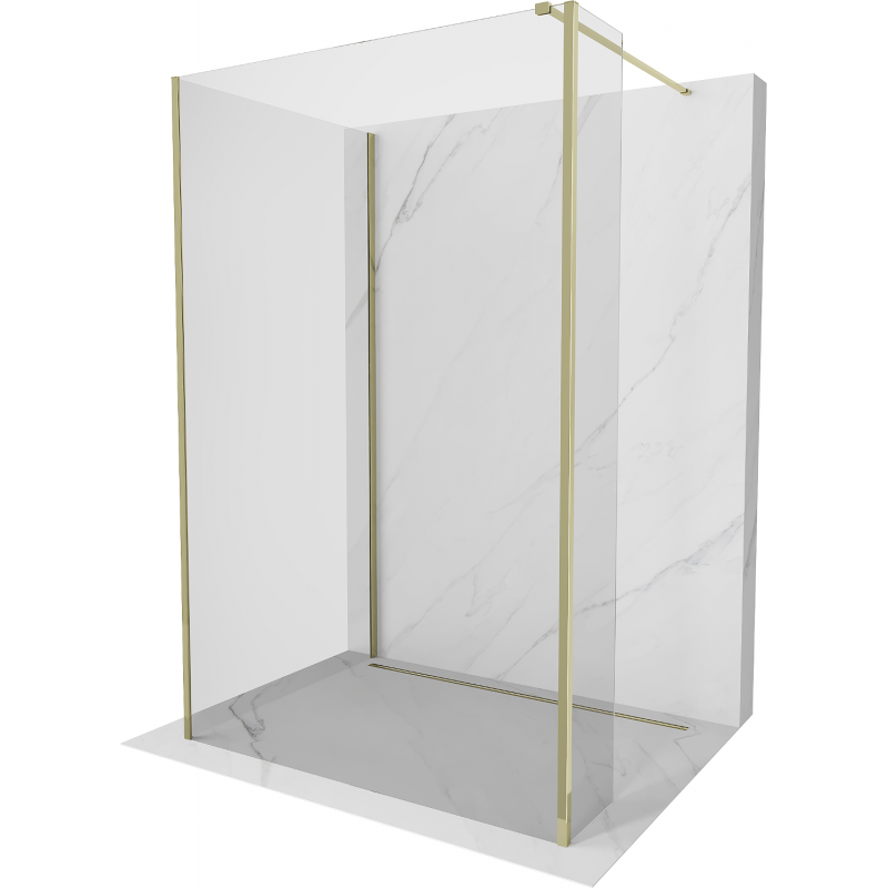 Mexen Kioto panou de duș Walk-in 140 x 80 x 30 cm, transparent, auriu - 800-140-080-221-50-00-030