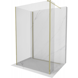 Mexen Kioto paravan de duş Walk-in 120 x 85 x 30 cm, transparent, auriu - 800-120-085-221-50-00-030