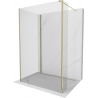 Mexen Kioto perete duș Walk-in 90 x 90 x 30 cm, transparent, aurie - 800-090-090-221-50-00-030