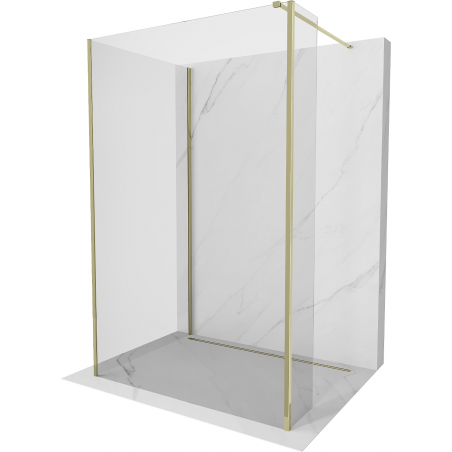 Mexen Kioto perete de duș Walk-in 125 x 100 x 30 cm, transparent, aurit - 800-125-100-221-50-00-030