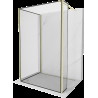 Mexen Kioto perete de duș Walk-in 90 x 70 x 30 cm, model negru, finisaj auriu periat - 800-090-070-221-55-70-030