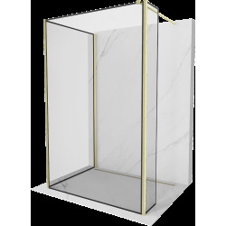 Mexen Kioto cabină de duș Walk-in 110 x 100 x 30 cm, model negru, finisaj auriu periat - 800-110-100-221-55-70-030