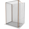 Mexen Kioto panou de duș Walk-in 140 x 70 x 40 cm, model negru, aur roz - 800-140-070-221-60-70-040