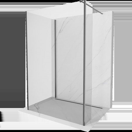 Mexen Kioto perete de duș Walk-in 120 x 75 x 40 cm, transparent, gri armat - 800-120-075-221-66-00-040