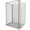 Mexen Kioto perete de duș Walk-in 120 x 110 x 40 cm, model negru, aur rose - 800-120-110-221-60-70-040