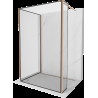 Mexen Kioto panou de duș Walk-in 120 x 80 x 30 cm, model negru, cupru periat - 800-120-080-221-65-70-030