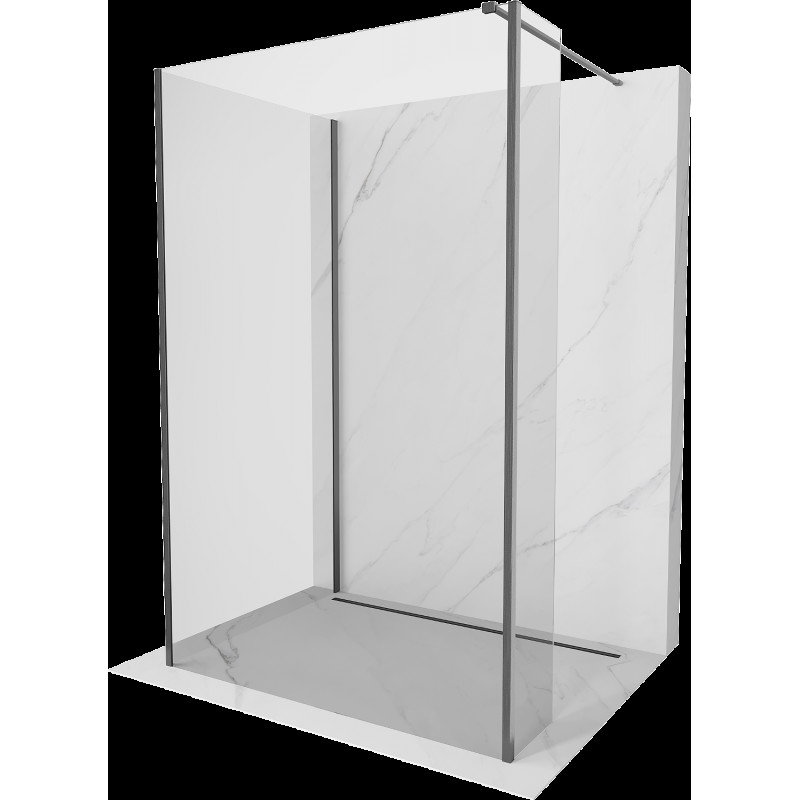 Mexen Kioto paravan de duș Walk-in 140 x 105 x 40 cm, transparent, gri închis rășină - 800-140-105-221-66-00-040