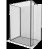 Mexen Kioto paravan de duş Walk-in 120 x 70 x 30 cm, model negru, finisaj gun gray periat - 800-120-070-221-66-70-030