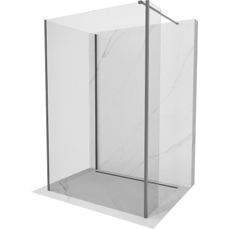 Mexen Kioto perete duș Walk-in 120 x 100 x 30 cm, transparent, gun metal - 800-120-100-221-95-00-030