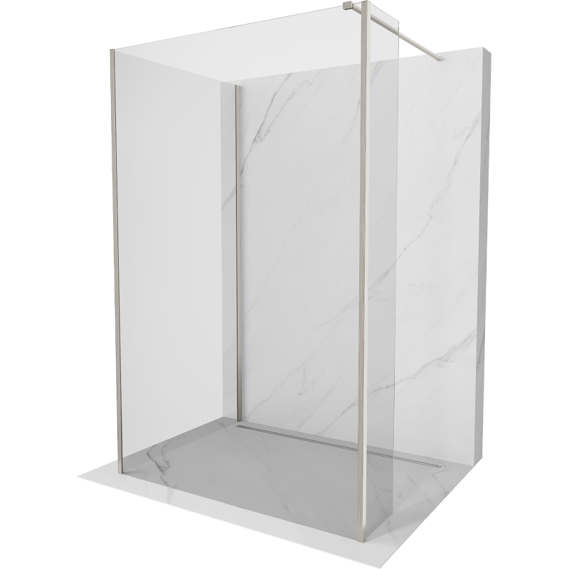 Mexen Kioto perete duș Walk-in 120 x 90 x 30 cm, transparent, nichel periat - 800-120-090-221-97-00-030