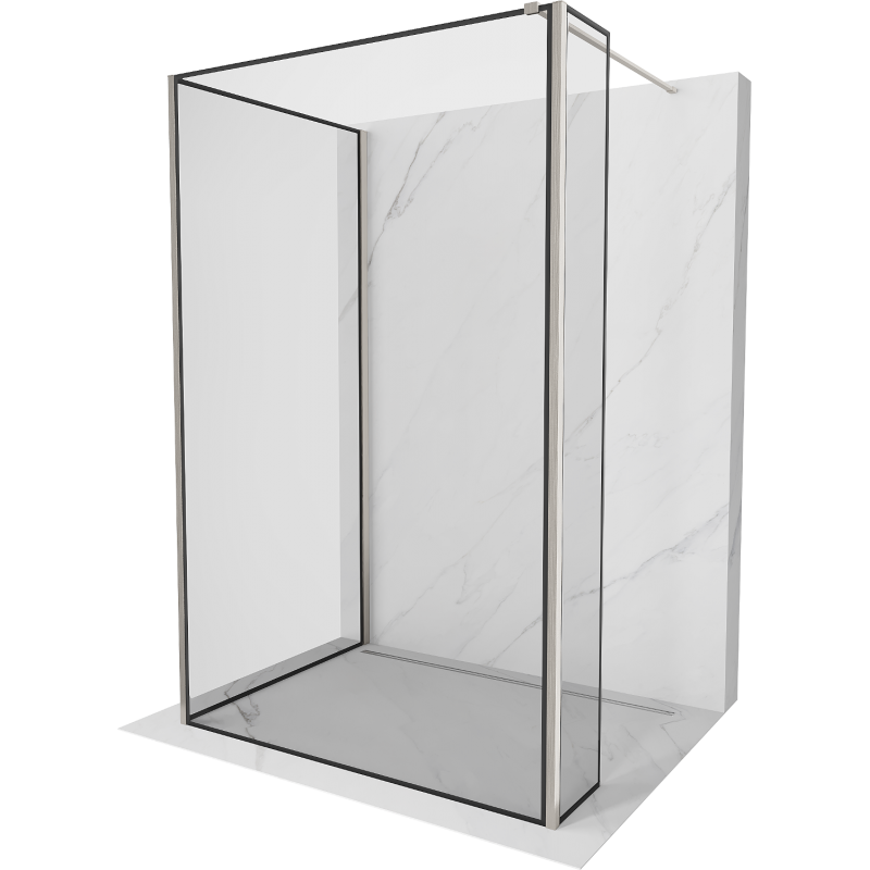 Mexen Kioto perete de duș Walk-in 120 x 100 x 30 cm, model negru, finisaj din nichel periat - 800-120-100-221-97-70-030