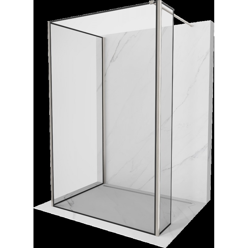 Mexen Kioto perete walk-in 100 x 90 x 40 cm, model negru, nichel satinat - 800-100-090-221-97-70-040