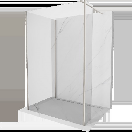 Mexen Kioto perete de duș Walk-in 120 x 75 x 40 cm, transparent, nichel periat - 800-120-075-221-97-00-040