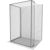 Mexen Kioto perete de duş Walk-in 120 x 120 x 40 cm, model negru, nichel periat - 800-120-120-221-97-70-040