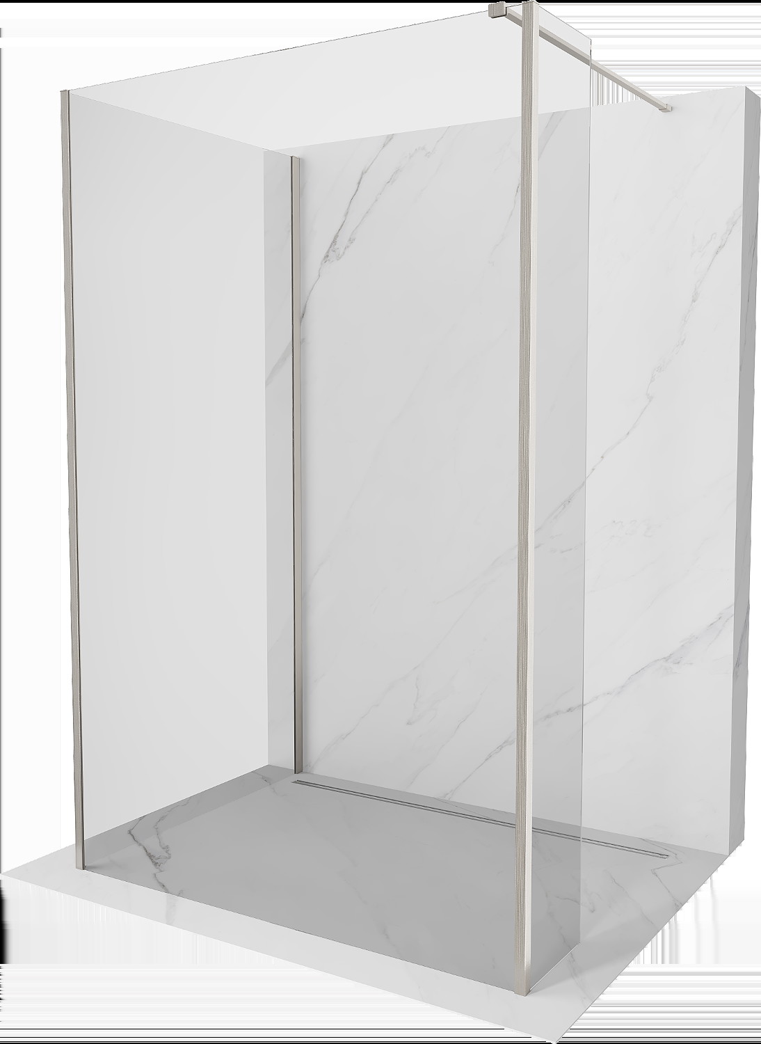 Mexen Kioto perete duș Walk-in 90 x 90 x 40 cm, transparent, nichel periat - 800-090-090-221-97-00-040