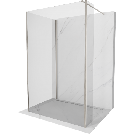 Mexen Kioto perete de duș Walk-in 135 x 90 x 40 cm, transparent, nichel periat - 800-135-090-221-97-00-040