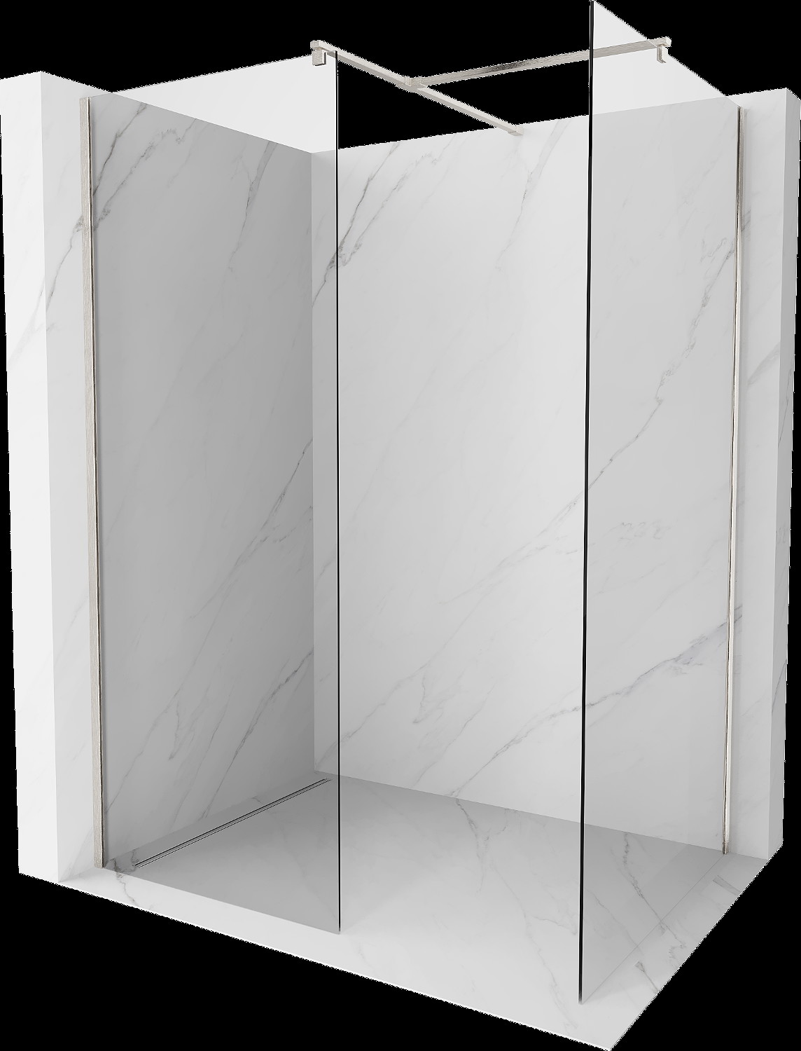 Mexen Kioto perete walk-in 105 x 70 cm, transparent, nichel periat - 800-105-202-97-00-070