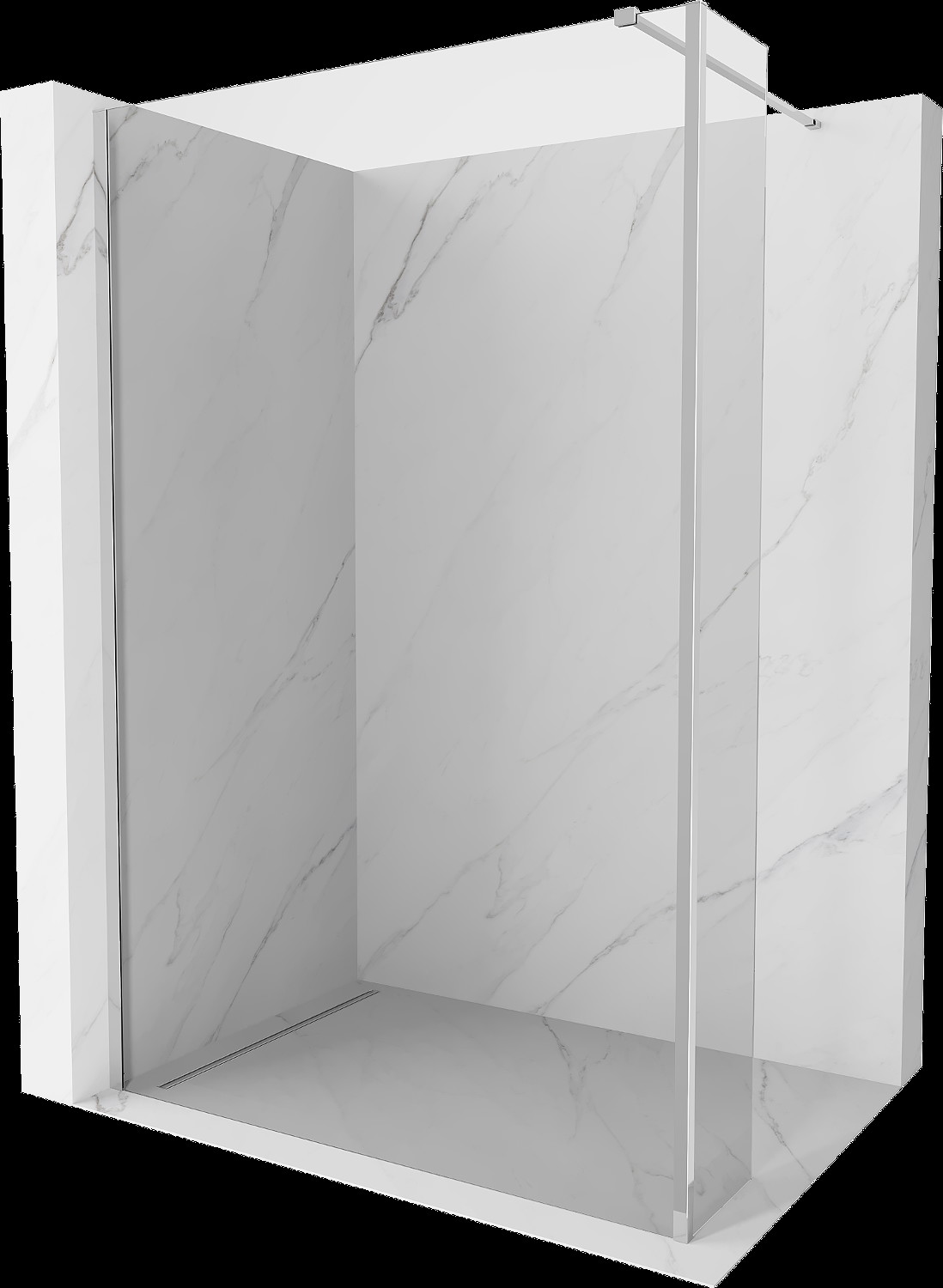 Mexen Kioto duș paravan Walk-in 90 x 30 cm, transparent, crom - 800-090-212-01-00-030