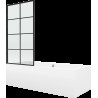 Mexen Cube cadă dreptunghiulară 180 x 80 cm cu panouri si paravan cu 1 aripă 70 cm, Model negru - 550518080X9307017077