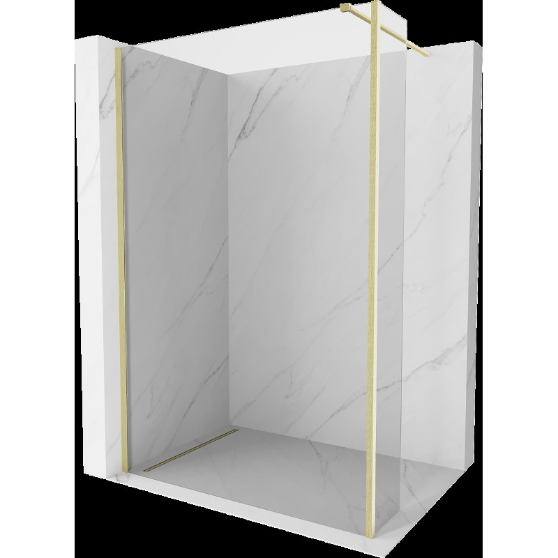 Mexen Kioto perete de duș Walk-in 150 x 30 cm, transparent, aur periat - 800-150-212-55-00-030