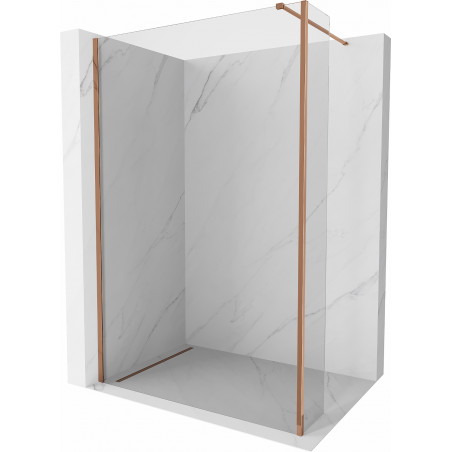 Mexen Kioto perete dus Walk-in 105 x 30 cm, transparent, aur roz - 800-105-212-60-00-030