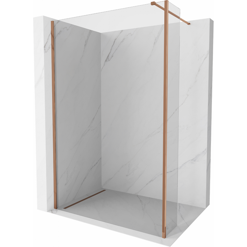 Mexen Kioto perete de duș Walk-in 110 x 30 cm, transparent, aur roz - 800-110-212-60-00-030