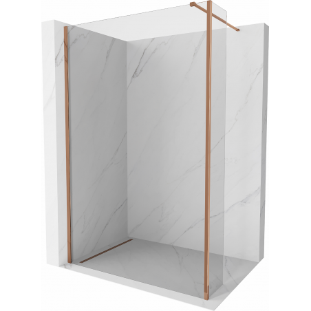 Mexen Kioto perete de duș Walk-in 110 x 30 cm, transparent, aur roz - 800-110-212-60-00-030