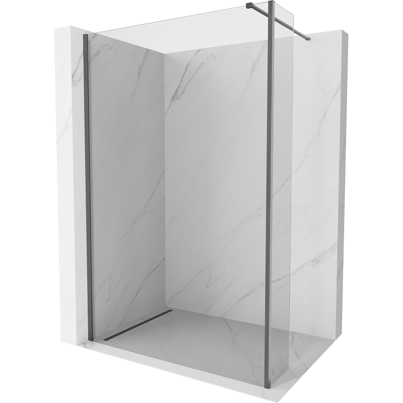 Mexen Kioto perete walk-in 105 x 40 cm, transparent, gri armatură lustruită - 800-105-212-66-00-040