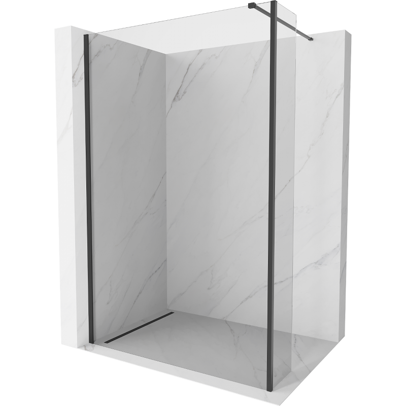 Mexen Kioto perete de duş Walk-in 95 x 30 cm, transparent, negru - 800-095-212-70-00-030