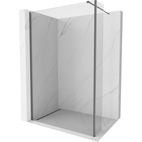 Mexen Kioto perete de dus Walk-in 130 x 40 cm, transparent, gun metal - 800-130-212-95-00-040