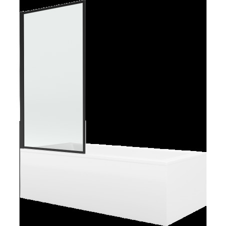 Mexen Cubik cadă dreptunghiulară 160 x 70 cm cu panouri si paravan cu 1 aripă 70 cm, Model negru - 550316070X9307017070