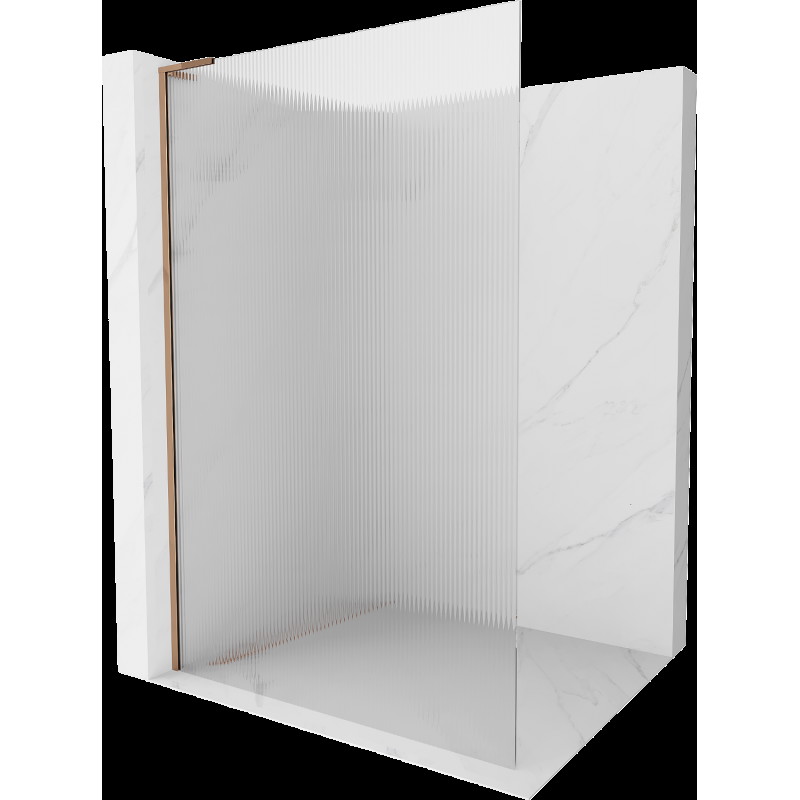 Mexen Kioto L perete de duș Walk-in 70 x 200 cm, transparent, aur roz - 800-070-103-60-09