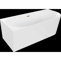 Mexen Mia cada tub freestanding colțar stânga 150 x 75 cm, alb, evacuat aur roz - 52691507500L-60