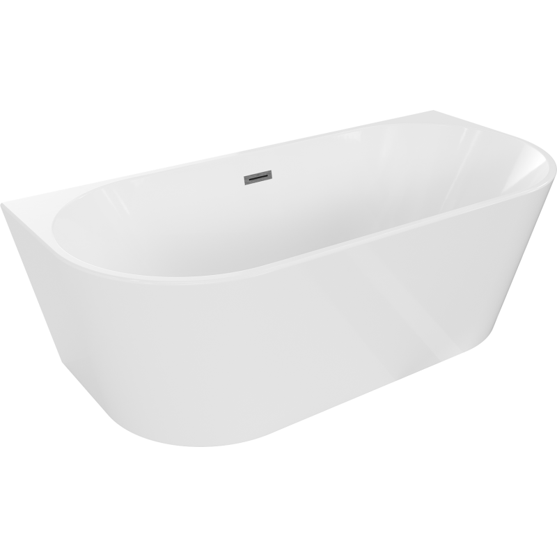 Mexen Oval cadă freestanding de perete 150 x 75 cm, albă, cufar gri mat - 52671507500-66