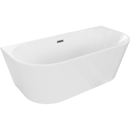 Mexen Oval cadă freestanding de perete 150 x 75 cm, albă, cufar gri mat - 52671507500-66