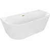 Mexen Oval cadă freestanding de perete 180 x 80 cm, alb, cu scurgere din aur periat - 52671808000-55