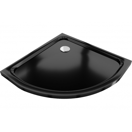 Mexen Flat duş tray semi-circular slim 90 x 90 cm, negru, sifon crom - 41709090