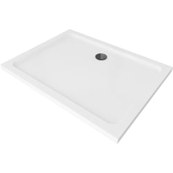 Mexen Flat cadă pentru duș dreptunghiulară slim 100 x 90 cm, Albă, sifon Neagră - 40109010B